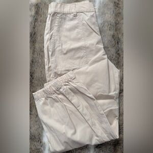 LOFT Petite Small Zipper Bottom Cream Pants